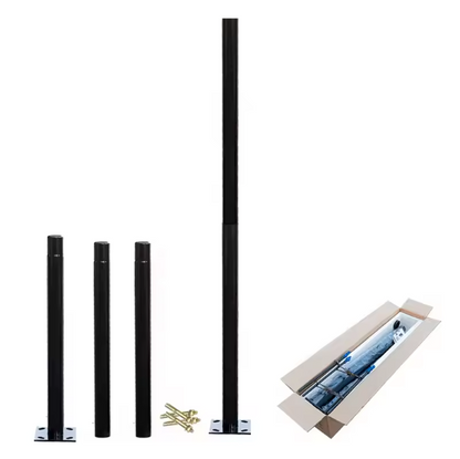 Adjustable pole and waterproof LED solar lamp set - Ideal floor lamp for a large garden or near a shed