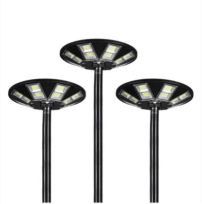 Adjustable pole and waterproof LED solar lamp set - Ideal floor lamp for a large garden or near a shed