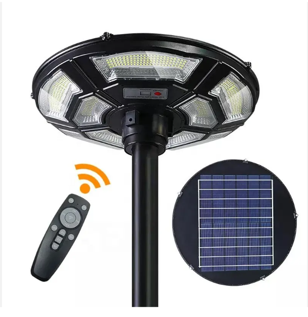 Adjustable pole and waterproof LED solar lamp set - Ideal floor lamp for a large garden or near a shed