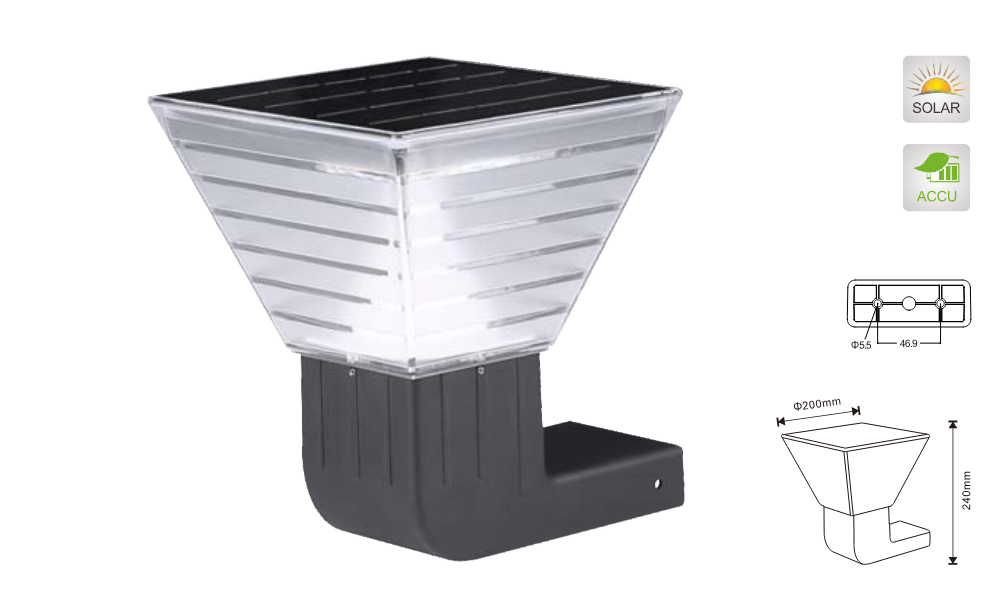 Lampe solaire murale Style Flaming Blade - 2