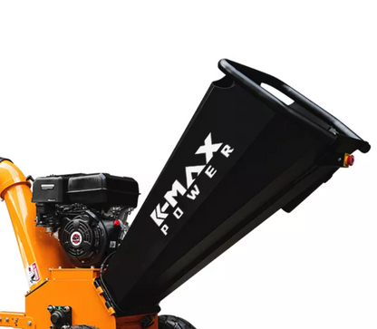 K-Maxpower - 15 HP Four-Stroke Electric Drum Wood Chipper on Track 