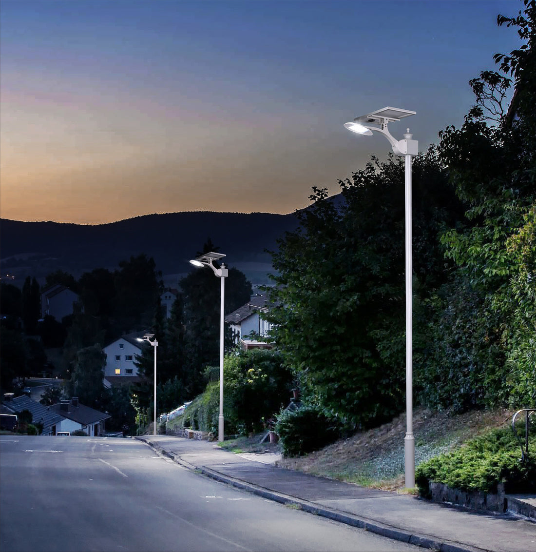 LED solar street light model White Space