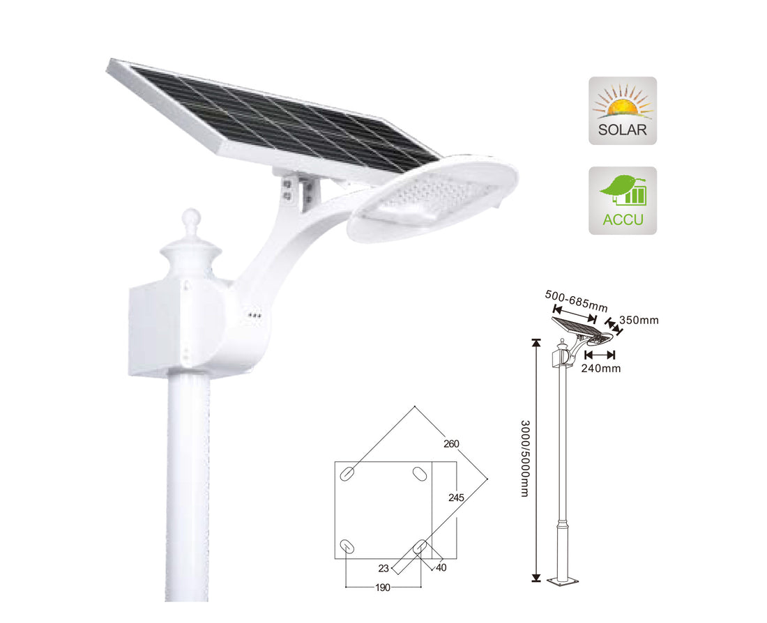 LED solar street light model White Space